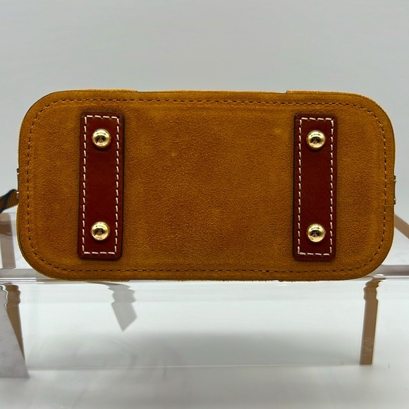 Dooney & Bourke Suede Mini Domed Crossbody Honey - Picture 7 of 13